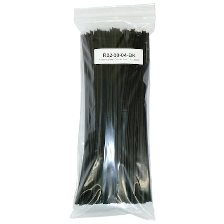 Polyvance Polypropylene Corner Rod, 1/4in x 1/4in, 1 lb, Black R02-08-04-BK